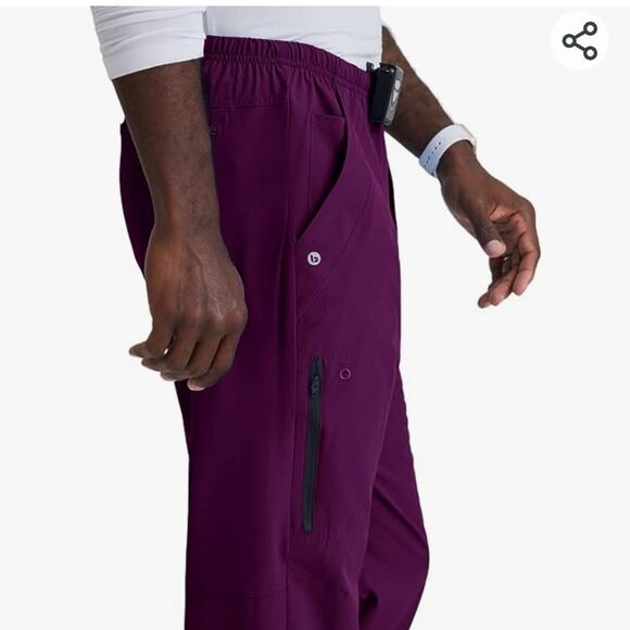 Barco One 0217 Men's Athletic Jogger Scrub Pants Size 2X - Wine- NWT - Picture 5 of 13